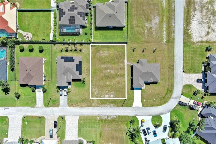 Aerial view of residential area