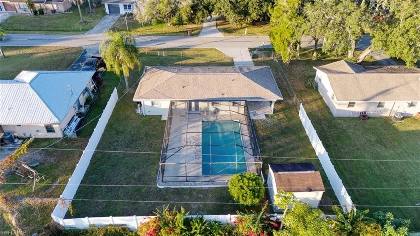 Aerial perspective of suburban area