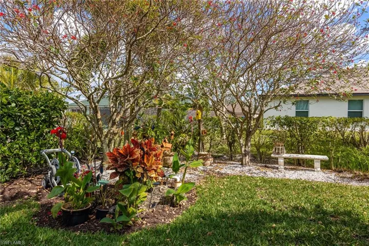 Tranquil sitting area in garden