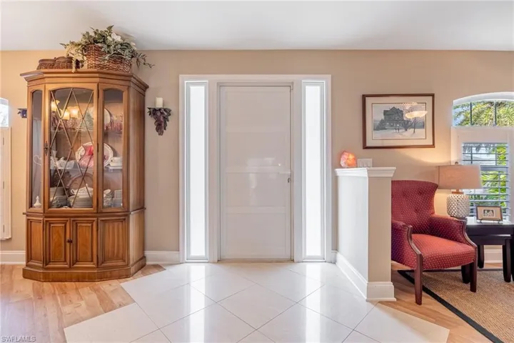 Foyer & front entry with hurricane rated front door
