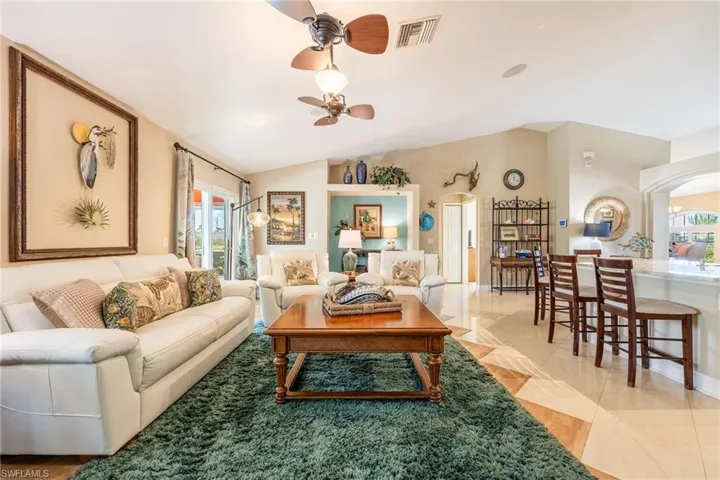 Family room with bar area