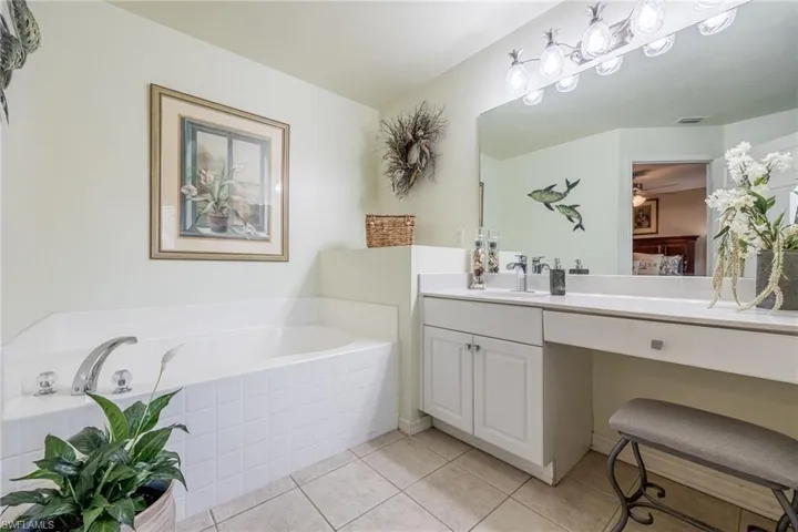 Primary bathroom with soaker tub for relaxing