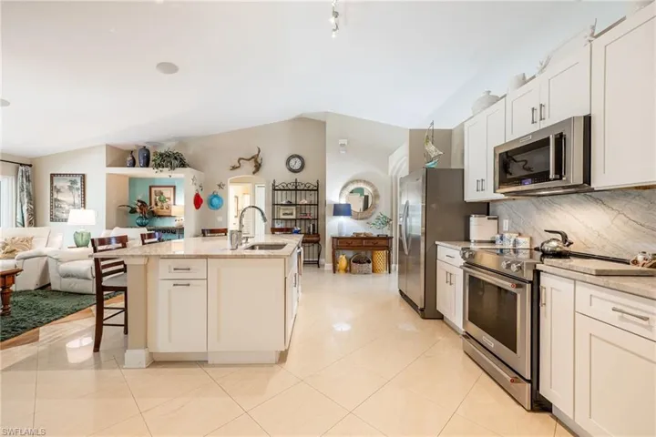 Spacious kitchen overlooking the family room