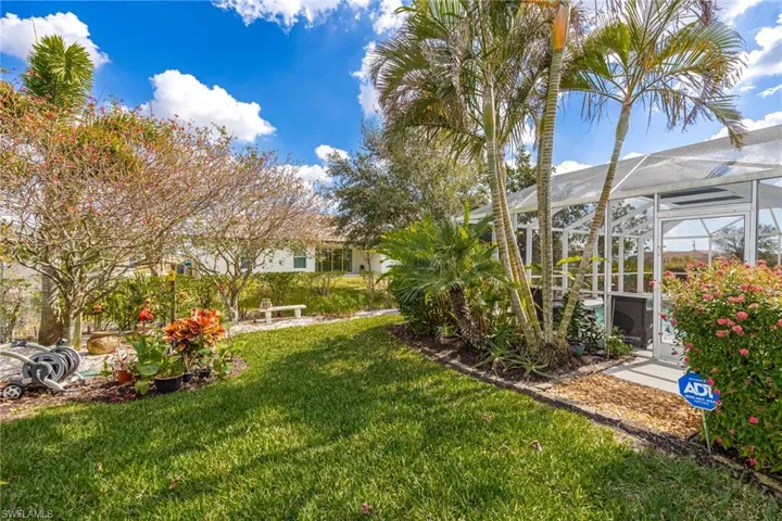Lovely garden with lush landscaping