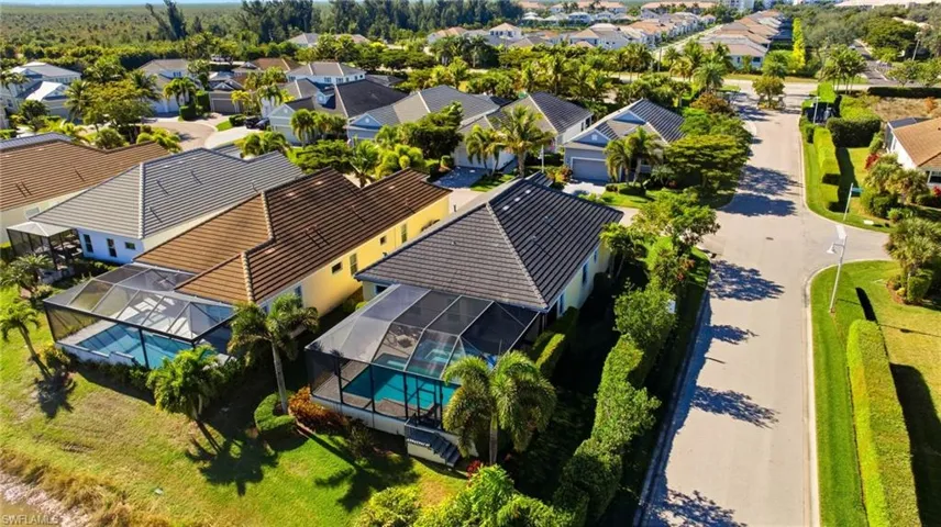 Aerial view of residential area
