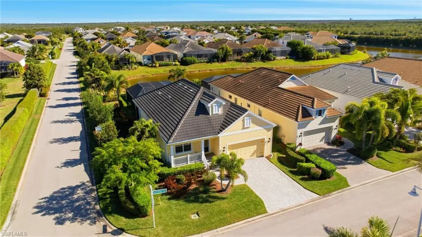 Aerial view of residential area
