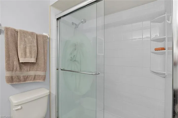 Bathroom with a shower stall