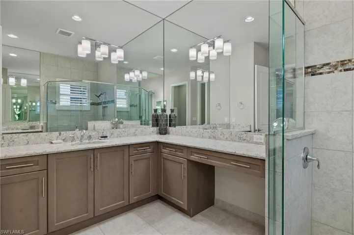 Master Bath- glass shower enclosure.