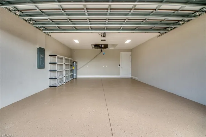 Garage with Epoxy Floors and Storage Racks