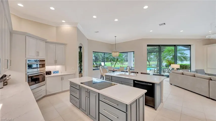 Island Kitchen view to pool area