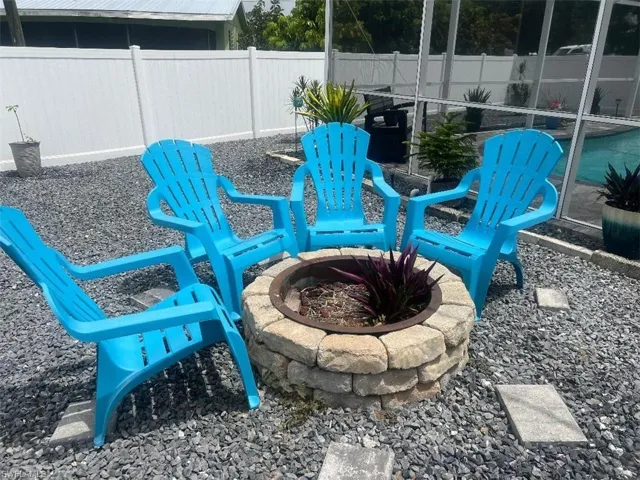 View of patio / terrace featuring a fire pit