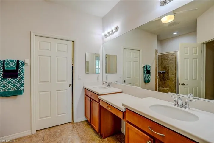 Master Bathroom with large shower, and double vanity