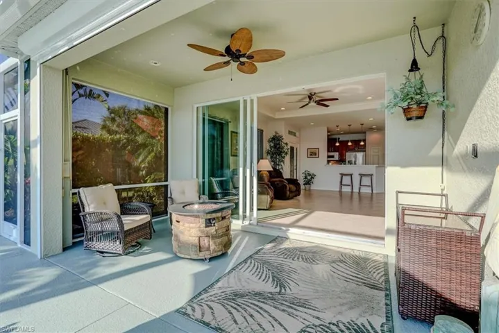 View of patio / terrace featuring a ceiling fan