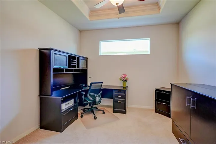 Home office or Den with pocket doors.