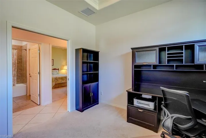 Multipurpose flex room with pocket doors.