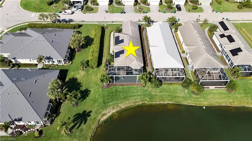 Bird's eye view featuring a residential view and a water view
