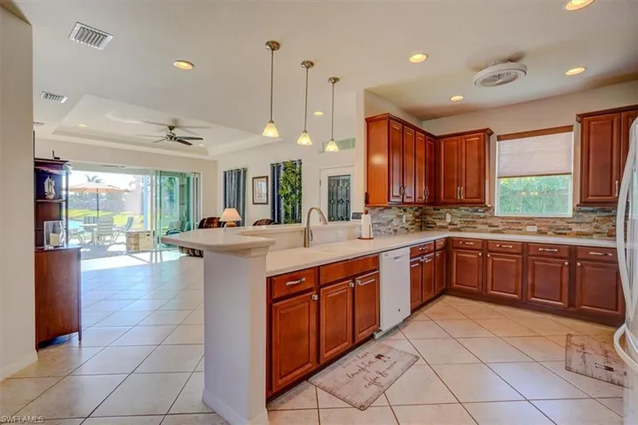 Large Kitchen is open with breakfast bar