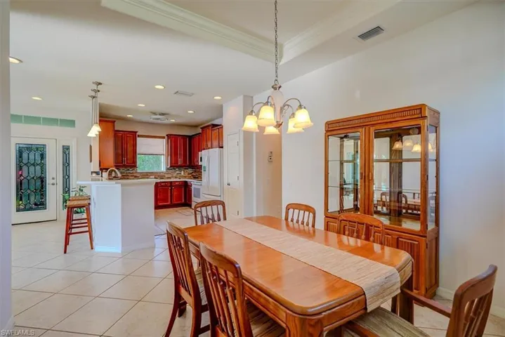 Dining room with crown molding