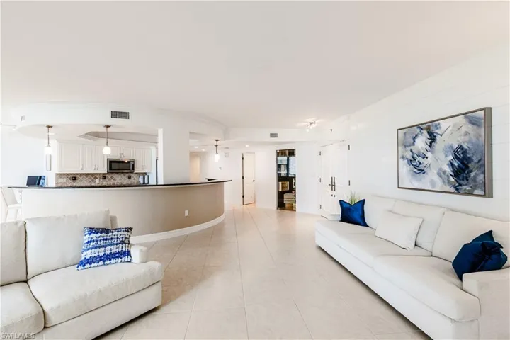 View of tiled living room