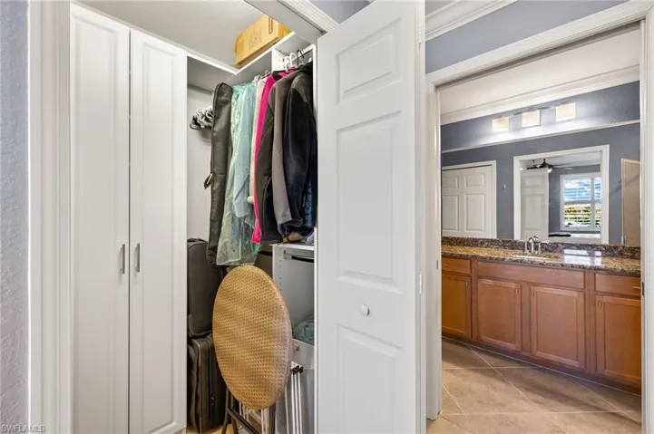 Walk-in Closet with Custom Shelving