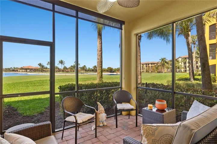 Lanai with Gorgeous Views of Golf Course, Main Lake, and Clubhouse in the Distance