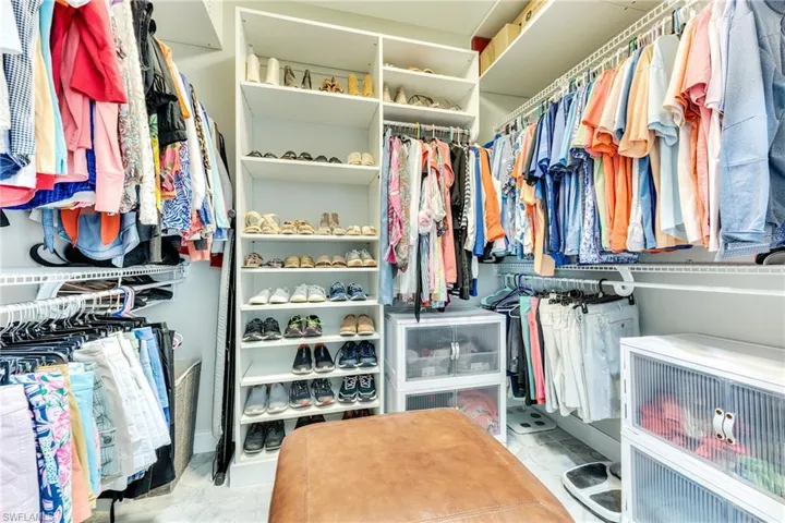 Organizers in the primary closet