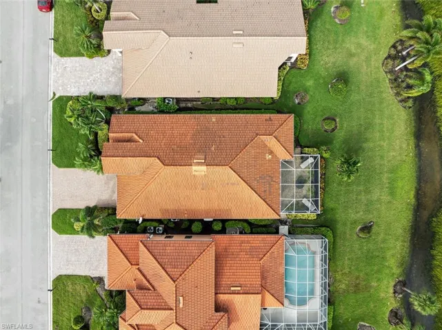 Aerial view directly above home