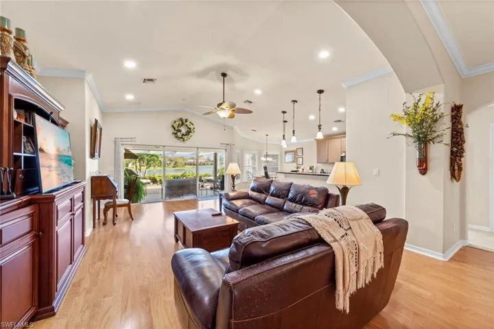 Great room looking towards kitchen, breakfast nook