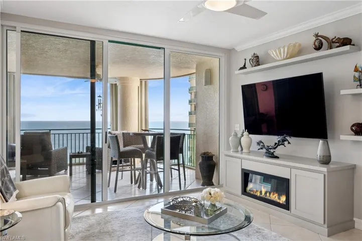 Living room with fireplace