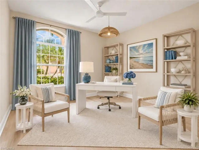 Office or Guest Bedroom 1 After Photo includes reality staging to showcase the possibility of the office’s potential. Design services are included with the purchase!