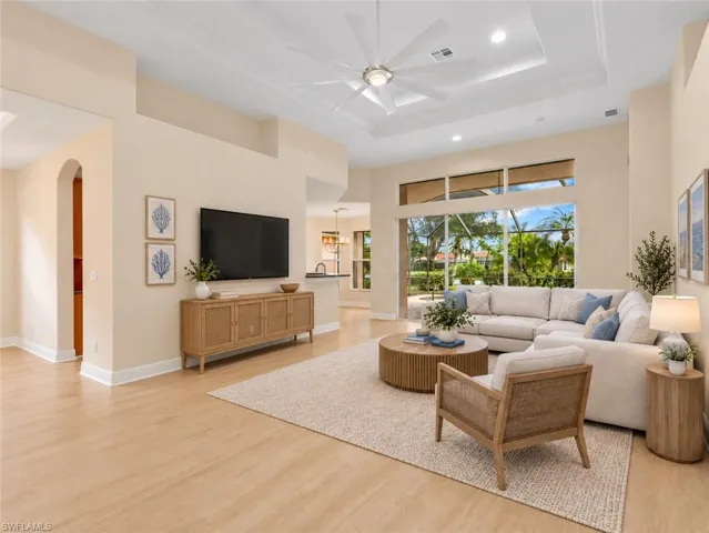 Living Room After Photo includes reality staging to showcase the possibility of the living room’s potential. Design services are included with the purchase!