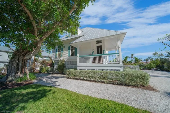 View of front of home featuring covered porch