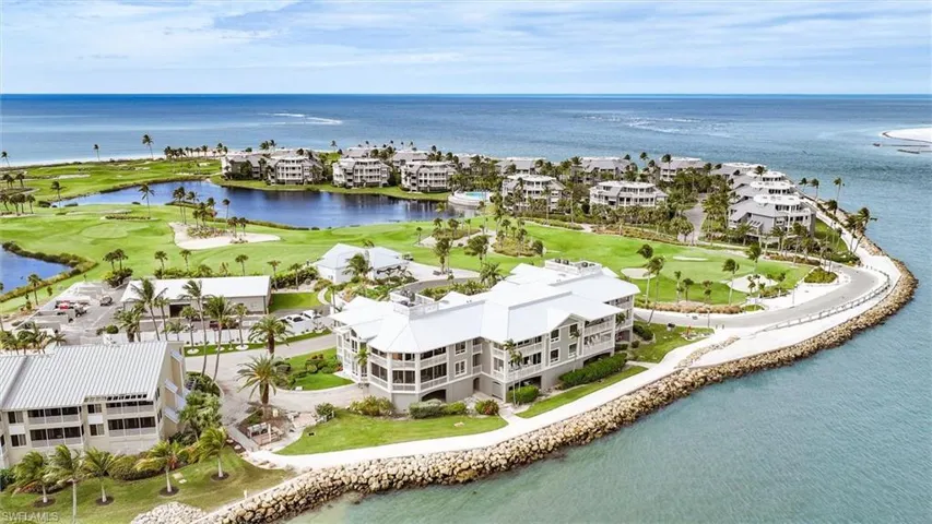Drone / aerial view of a large body of water