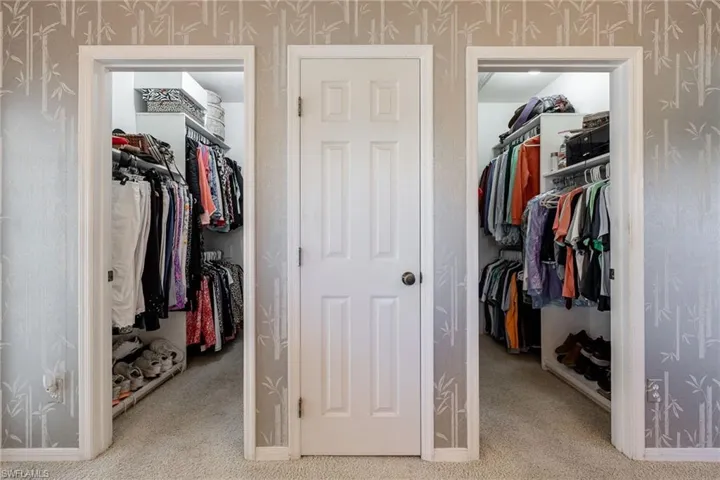 View of walk-in closets