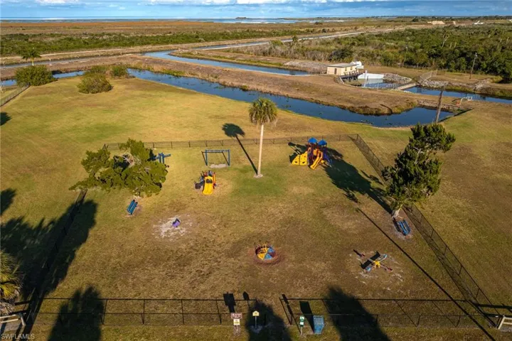 Aerial of nearby neighborhood playground