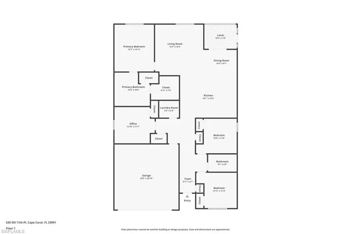 View of floor plan / room layout