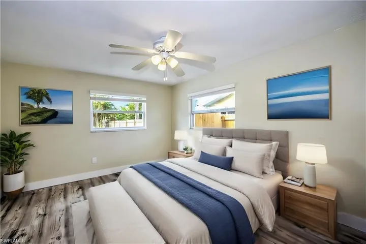 Primary bedroom virtually staged