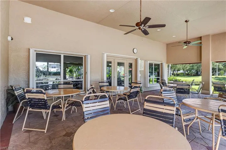 View of patio / terrace with outdoor dining space and ceiling fan