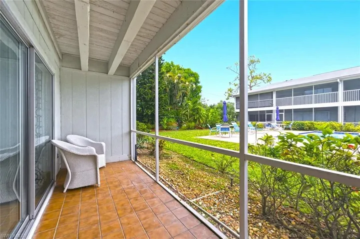Large lanai off the living room. Only 12 steps to the pool