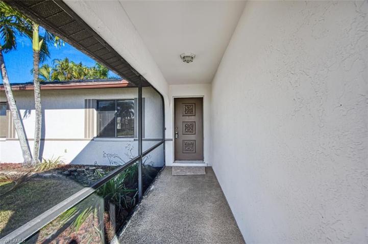 Screened front entry to home.