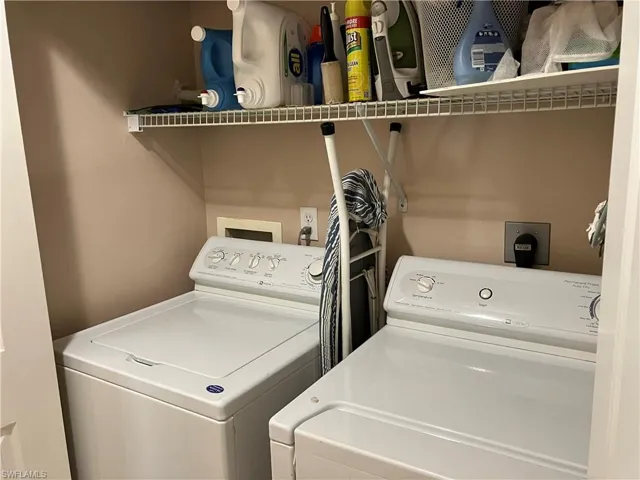 Clothes washing area with separate washer and dryer