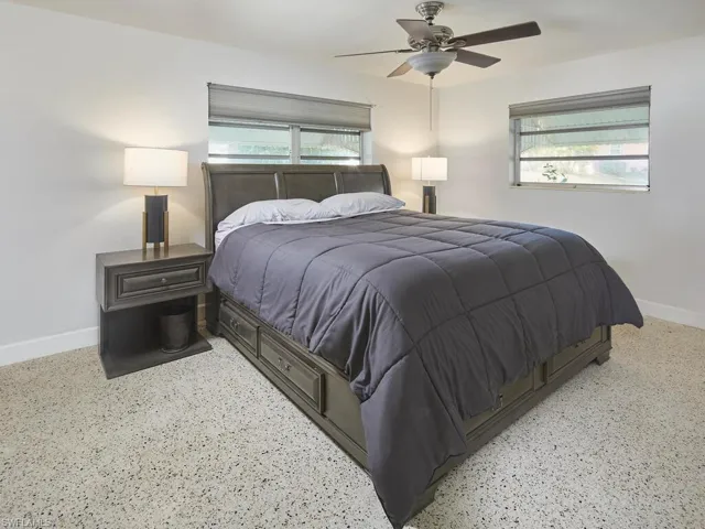 First bedroom is privately tucked away from main living areas.