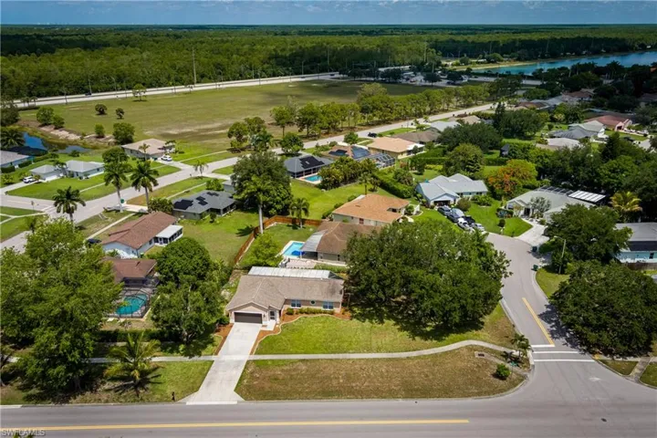 Residential neighborhood featuring mature trees and a paved street network