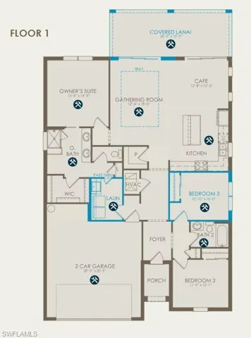 Floor plan with options selected