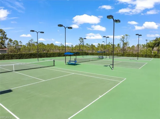 Another view of lighted tennis courts!