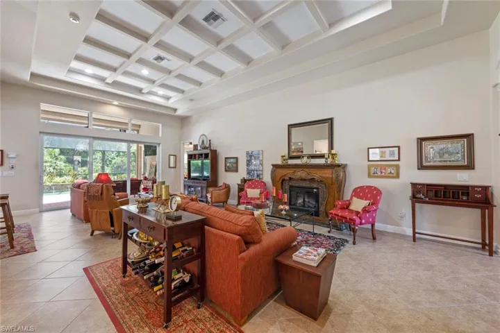 Great room w/custom ceiling