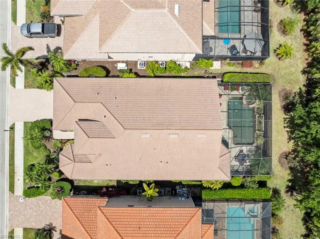 Aerial view directly above home