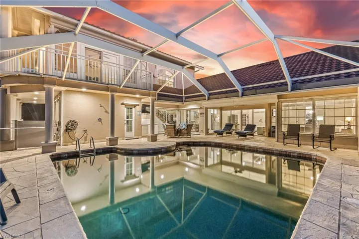 Swimming pool with a sunroom