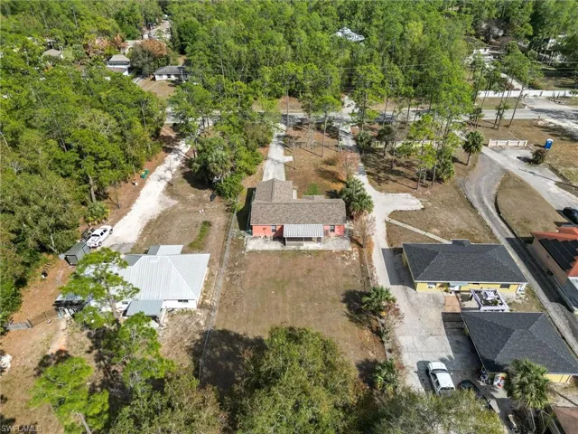 Aerial perspective of suburban area