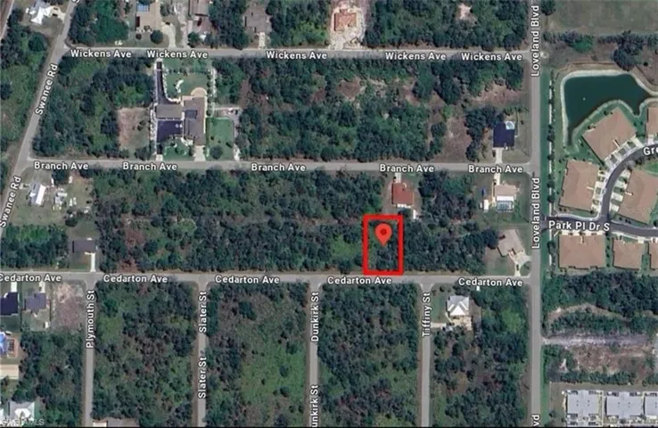 Aerial view of property's location featuring property parcel outlined